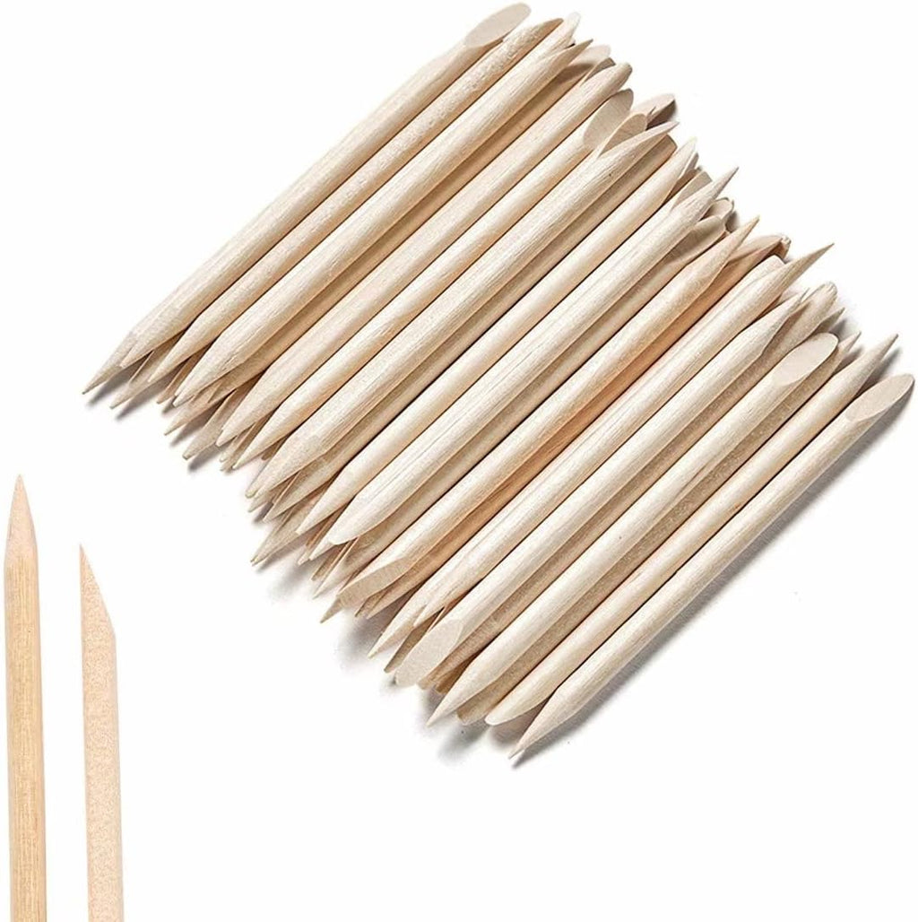 Nail Art Orange Wood Sticks,AMOSTBY 50PCS Multi Functional Cuticle Pusher Remover Manicure Pedicure Tool,4.5 inch