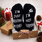Mens Novelty Funny Socks - Letter Print Socks Christmas Birthday Gifts for Men