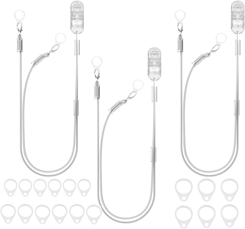 Hearing Aids Clip Holder Portable Hang Rope Anti Lost Hearing Amplifier Lanyard Clips（3 Sets，Includes 7mm/9mm/11mm Silicone Loops * 6）