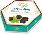 After Five Chocolate Coated Mint Turkish Delight - Hexagon Box 175 gr 6.17 oz - Sweet Luxury Traditional Confectionery - Gluten Free Vegan Halal FSSCS Soft Candy Dessert Lokum Mints and Chocolate