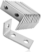 3 Hole 90 Degree L Shaped Fitting Bracket Corner Brace Fit for 1/2" Bolt in 1-5/8" Strut Channel, 12 Pcs 90 Degree Metal Framing Connector