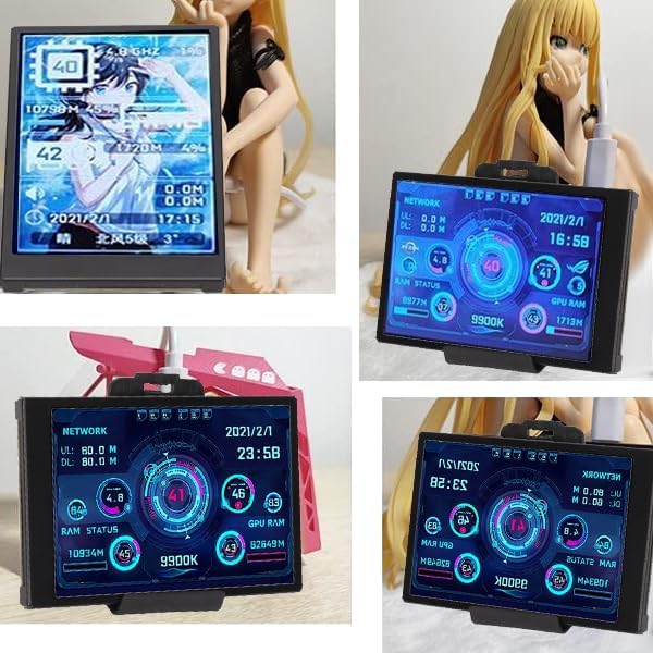 ASHATA 3.5in pc case Screen, USB Mini Screen, PC Temperature Display PC CPU Data Monitor Sensor Panel Monitor,PC Computer Temp
