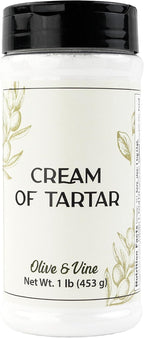 Olive & Vine Cream of Tartar, Subtle Tang, For Baking & Meringues, Rich Tradition, Authentic Taste, For Global Recipes (1 Pound)