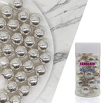14mm Edible Silver Pearl Sugar Sprinkles Candy Mini Pearls Cake Decorations Cupcake Toppers Cookie Decorating Perfect for Wedding Party Valentine Halloween Christmas Supplies 3OZ