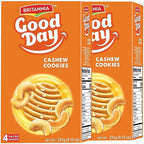 BRITANNIA Good Day Cashew Cookies Family Pack 8.15oz (231g) - Breakfast & Tea Time Snacks - Delicious Grocery Cookies (Pack of 2)