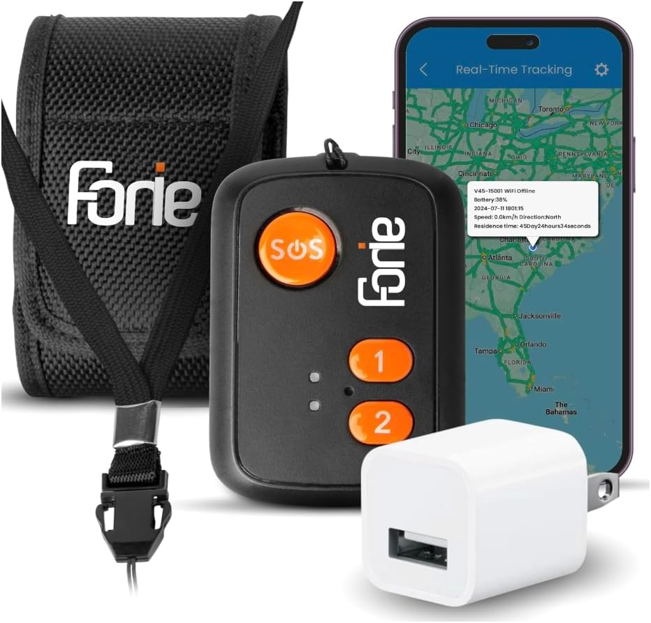 FONIE GPS Medical Alert System for Seniors - 4G Mini Phone with Real-Time Tracking - Fall Detection, Panic SOS Button, Two-Way Voice Talk – Wearable and Waterproof - Subscription Required