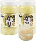 YUHO Pickled Sushi Ginger 24 Oz Japanese White Sushi Ginger Gari Fat Free, Sugar Free, Kosher, Low cal – 2 Jars of 12 oz
