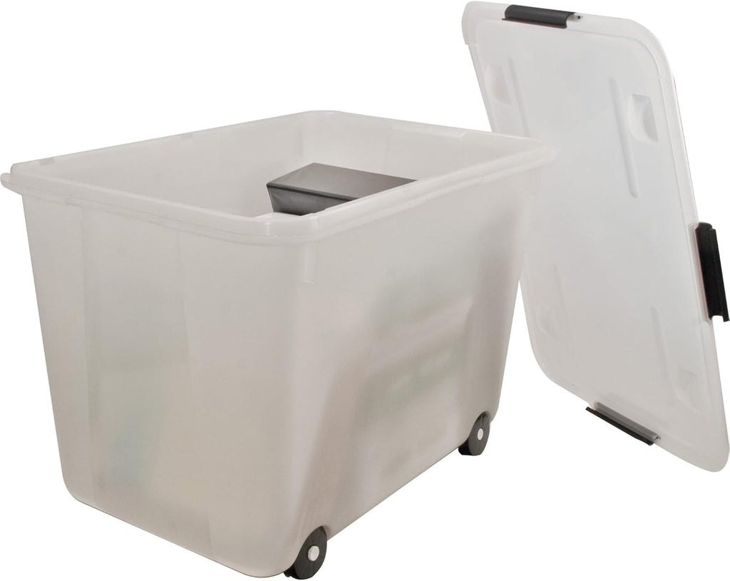 Advantus 34009 Rolling Storage Box, Letter/Legal, 15-Gallon Size, Clear