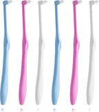 LOVEWEE End-Tuft Tapered Trim Toothbrush, 6 PCS Tufted Interspace Brush Wisdom Gap Toothbrush for Orthodontic Braces Bridges Line and Detail Cleaning