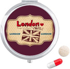 UK London Union Jack Stamp Pill Case Pocket Medicine Storage Box Container Dispenser