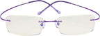 CessBlu Titanium Computer Glasses Reading Eyeglasses Frameless Readers Blue Light Filter