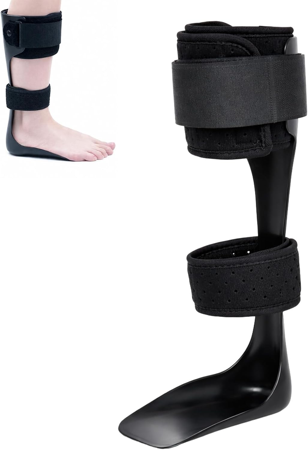 SinWar AFO Foot Drop Brace for Walking, Lightweight Ankle Support Orthosis with Half Foot Plate, Adjustable Strap, Drop Foot Postural Correction Brace for Men and Women (L-right)
