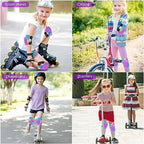 Knee Pads for Kids Adjustable Protective Gear Set with Mesh Bag Knee Pads and Elbow Pads Wrist Guard for Girls Kids Roller Skates Cycling Skateboard Scooter, 3-8 Years