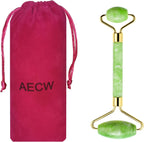 AECW Natural Jade Roller for Face Eyes Tool Jade Facial Roller Noiseless Facial Massage Roller