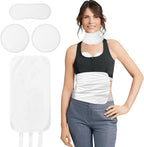 4 Pcs Castor Oil Pack Wrap Organic Cotton for Stomach, Neck, Breast, Belly, Liver Detox, Reusable Castor Oil Compress and Pack Kit with with Six Adjustable Straps