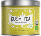 Kusmi Tea - Green Almond - Organic Blend of Almond Flavored Green Tea - Organic Flavored Green Tea - Loose Leaves - Tin Box of 3.5 oz - Quantity for about 50 cups