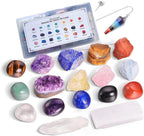 Crystal Stone Crystals Stones Beginners Kit of Chakra Natural Rose Quartz Set Box Presents