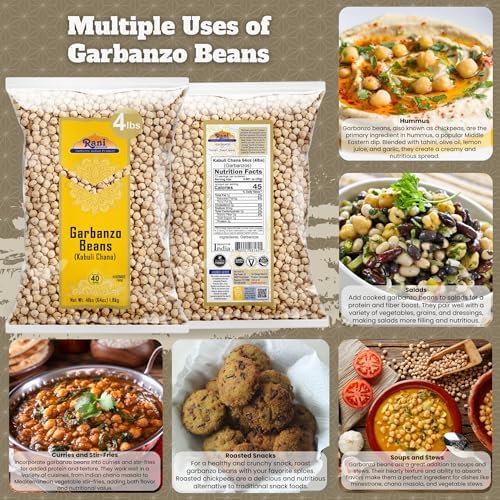 Rani Garbanzo Beans (Kabuli Chana) 64oz (4lbs) 1.81kg Bulk ~ All Natural | Vegan | Gluten Friendly | NON-GMO | Kosher | Indian Origin