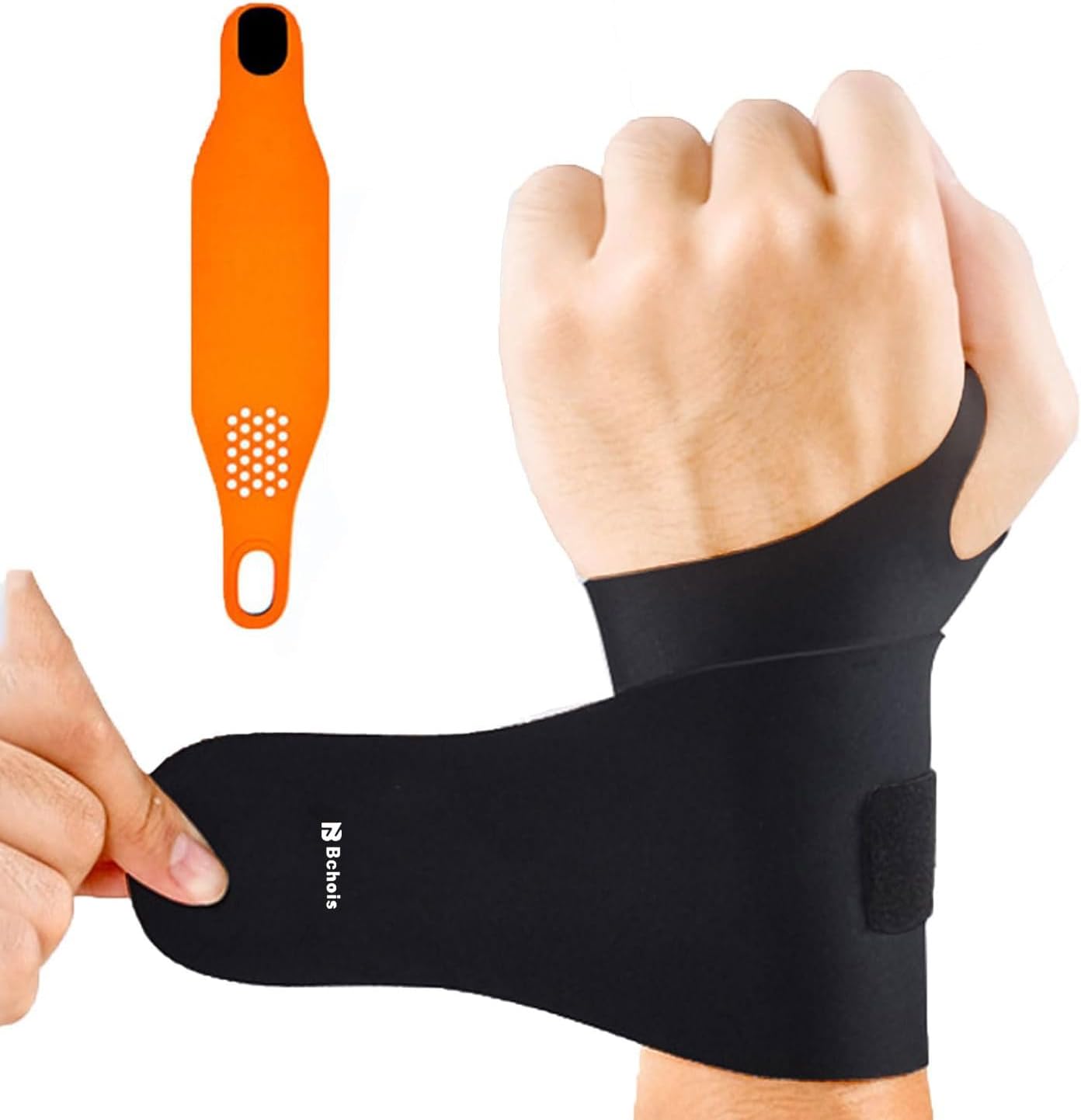 Wrist Brace,Wrist Support for Carpal Tunnel Pain Relief,Ulnar Brace Ultra-Thin Elastic for Tear,Wrist wraps Repetitive Wrist Use Injury,Fits Both Wrists (1, Black, One Size)