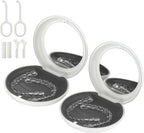 2 Pack Retainer Case with Mirror, Compatible with Invisalign, Orthodontic Aligner Case with Removal Tool and Brush, White