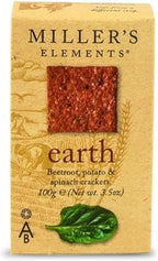 Miller's Elements Artisan Biscuits Earth Crackers | Made with Beetroot Potato & Spinach | Imported from England | 3.5 oz
