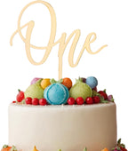 Gold Mirror One Cake Topper - 1st Birthday Acrylic Cake Decoration Topper, First Birthday 1st Wedding Anniversary Birthday Party Decor (Gold Mirror One Cake Topper)