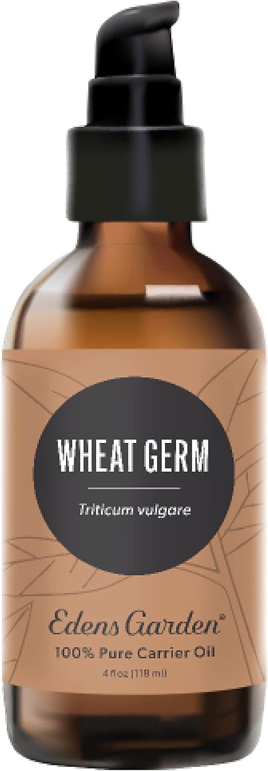 Edens Garden Wheat Germ Carrier Oil- 100% Pure Premium Cold Pressed & Hexane Free, Natural Moisturizer for Face, Skin, Nails, Healthy Hair Growth, Massage & Diluting Essential Oils 118 ml (4 fl oz)