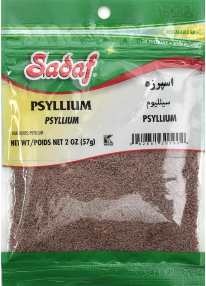Sadaf Psyllium Seeds - Esparzeh - Psyllium Seeds for Cooking - Add a Boost to Smoothies and Dishes - Middle Eastern Cuisine - Kosher & Vegetarian - 2 oz Resealable Bag