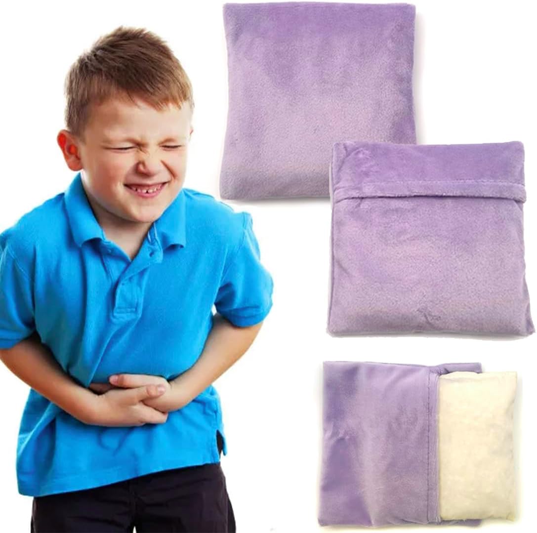 Microwavable Heating Pad, Moist Heat Pad for Pain Relief, Cramps, Menstrual, Heat Compress Wrap for Neck, Back, Shoulders, Abdomen, Joints. Clay, Lavender. 5 * 5in, 2 Pcs, Purple
