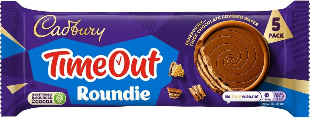 Cadbury TimeOut Roundie Biscuits (HEAT SENSITIVE ITEM - PLEASE ADD A THERMAL BOX TO YOUR ORDER TO PROTECT YOUR ITEMS 150g