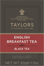 Taylors of Harrogate English Breakfast, Black Tea, Individually Wrapped Bags, 20 Count (Pack of 1), Rich, Bright & Malty, Caffeinated, Enjoy Hot or Iced, 20 Teabags