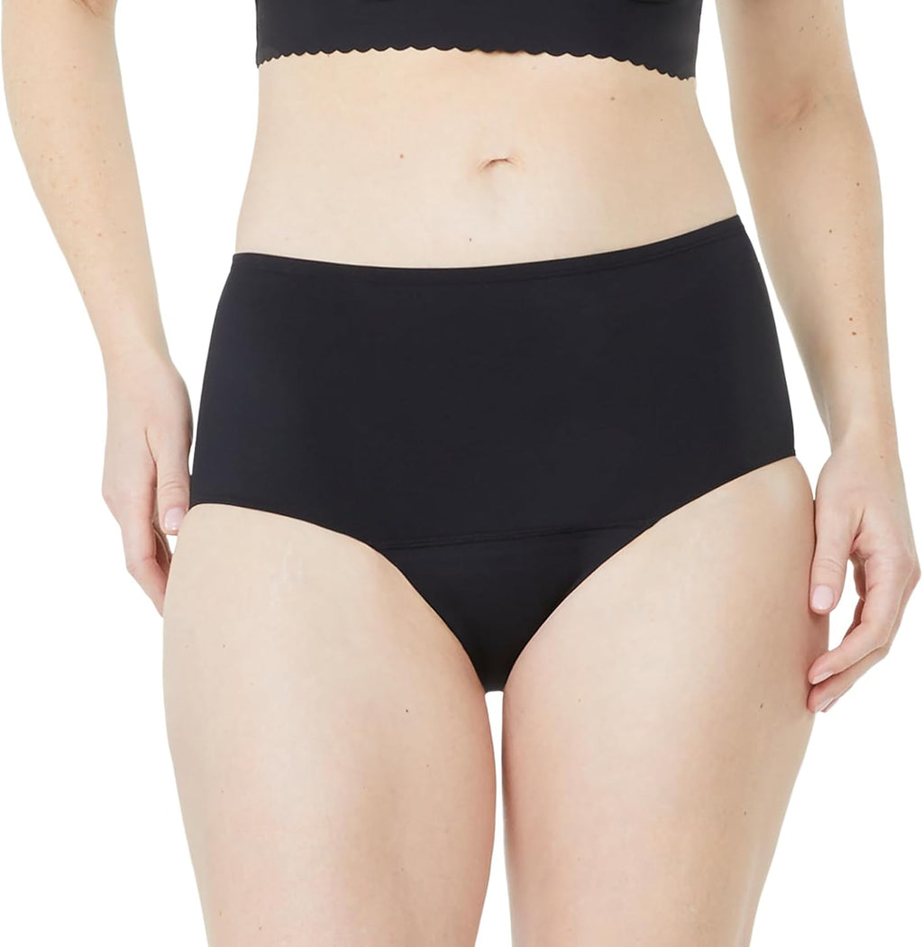Proof. Incontinence High Rise Brief, Heavy Absorbency Underwear for Women - Holds up to 5 Regular Tampons - Washable Leakproof Bladder Leak Panties - Unders Collection - XS/S, Black