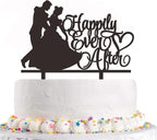 Happily Ever After Wedding Cake Topper - Bride and Groom Embrace Dance Cake Topper for Wedding Engagement Bridal Shower Bachelorette Party Decorations