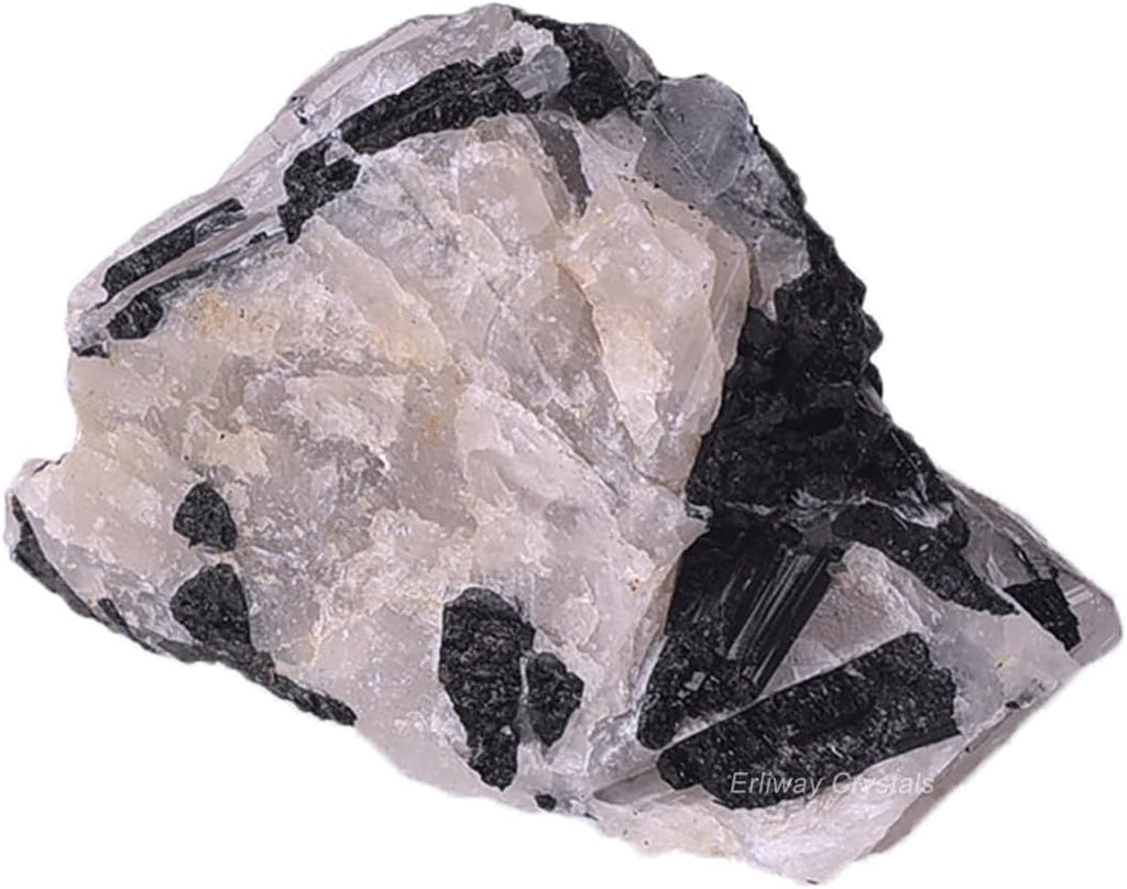Erliway 1.25-2" Large Black Tourmaline Raw Crystals, Natural Rough Tourmaline Crystal, Healing Crystals Stones for Tumbling, Cabbing, Fountain Rocks, Decoration, Polishing Wire Wrapping Wicca & Reiki