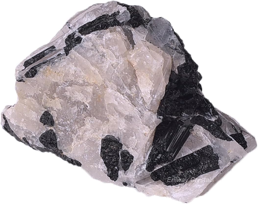Erliway 1.25-2" Large Black Tourmaline Raw Crystals, Natural Rough Tourmaline Crystal, Healing Crystals Stones for Tumbling, Cabbing, Fountain Rocks, Decoration, Polishing Wire Wrapping Wicca & Reiki