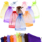 50Pcs 8 x 12 Inch Drawstring Organza Gift Bags - Jewelry, Party, Wedding Favor, Festival, Candy Bags (50Pcs Mix Color)