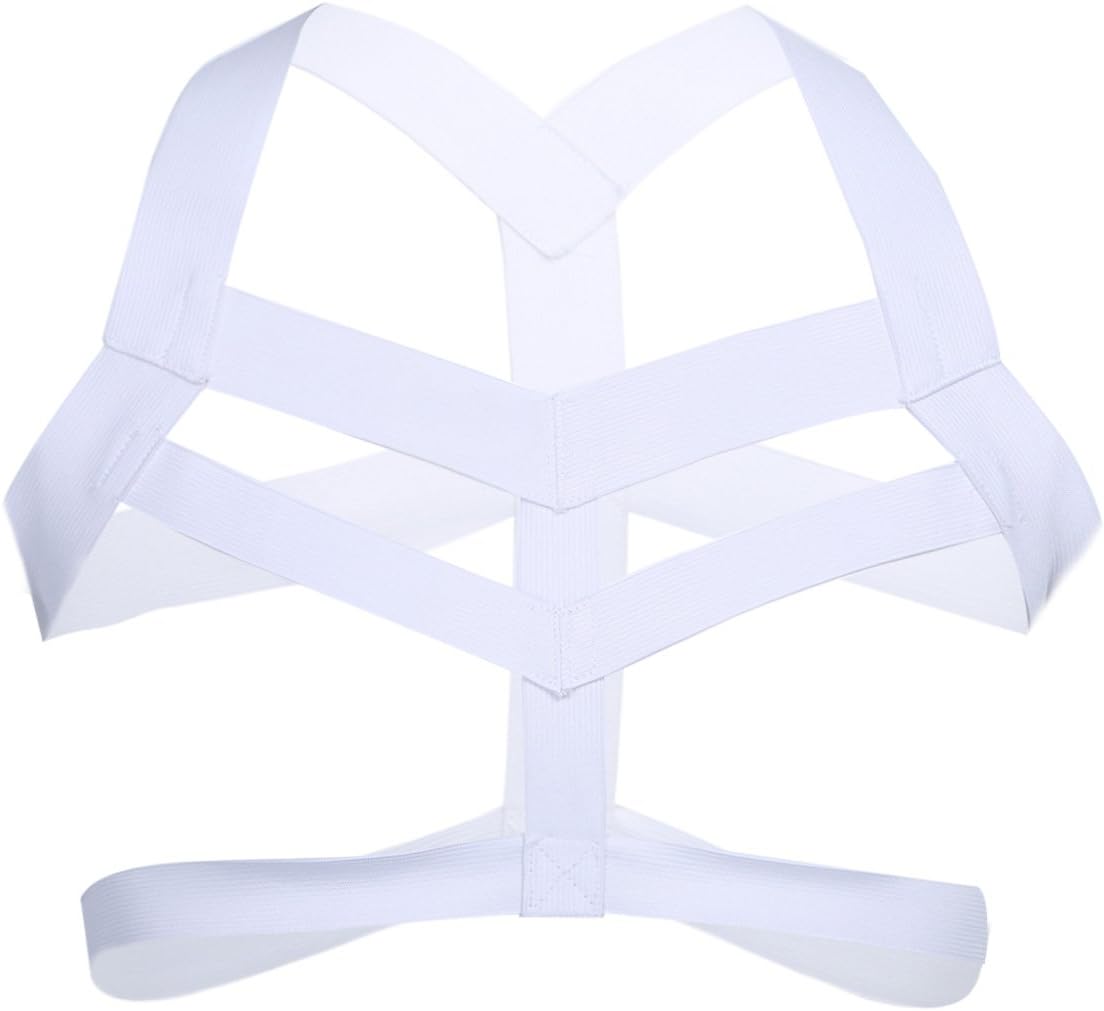 YiZYiF Men's Strong Nylon Elastic Straps Brace Body Chest Harness Costumes Clubwear