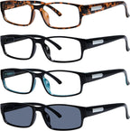 Eyekepper 4 Pack Comfort Reading Glasses include Reader Sunglasses for Men Reading +2.50