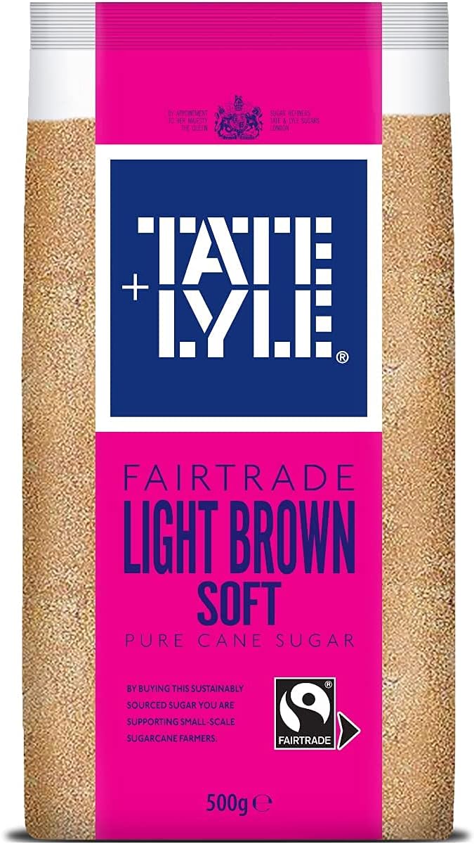 Tate & Lyle Fairtrade Light Brown Cane Soft Sugar (500g) - Pack of 2