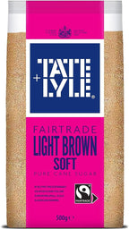 Tate & Lyle Fairtrade Light Brown Cane Soft Sugar (500g) - Pack of 2