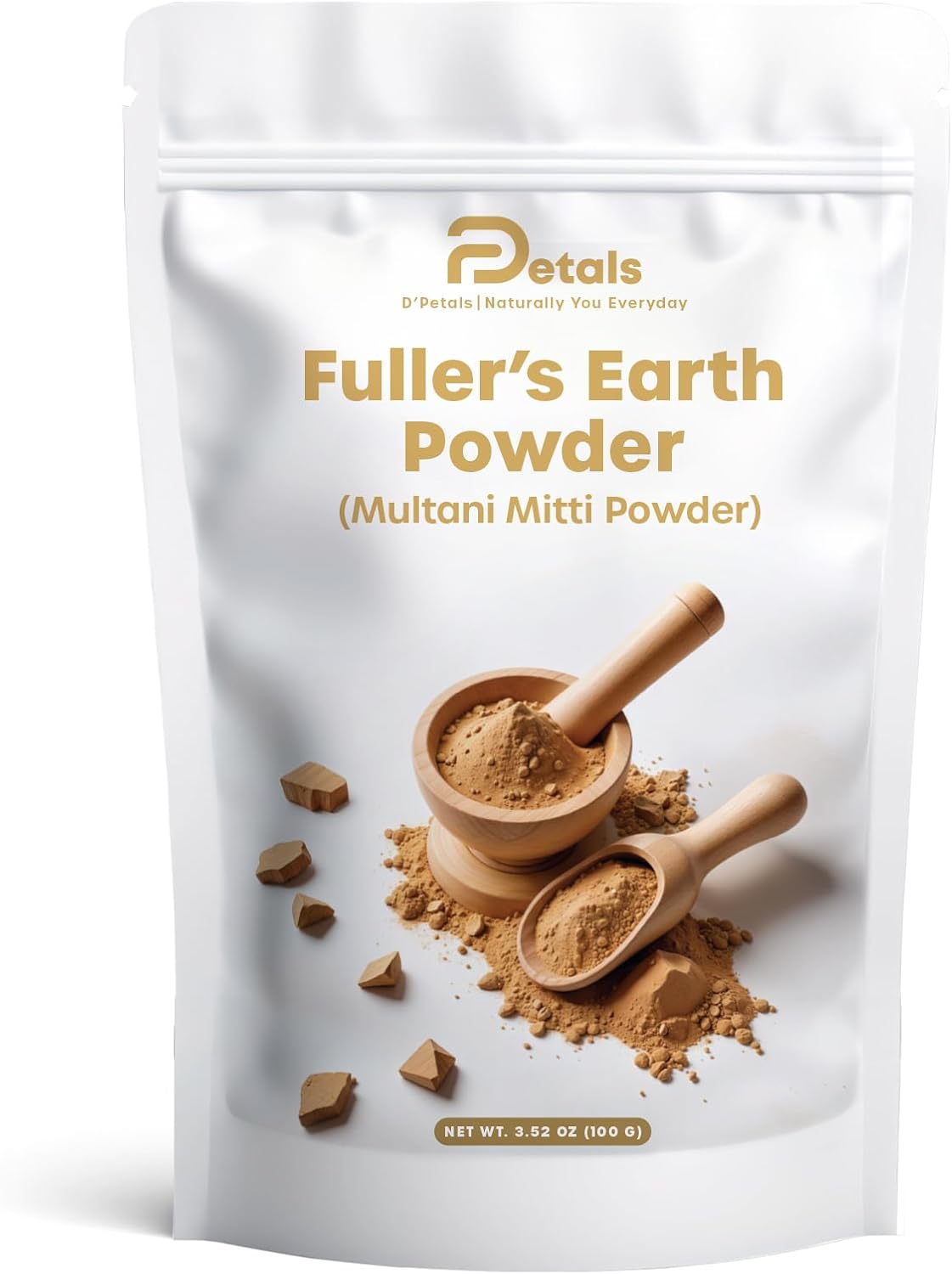 Fuller's Earth Powder for Face, Skin and Hair, Pure & Natural, Multani Mitti, Chemical Free 3.5 Oz | 100 g Pack