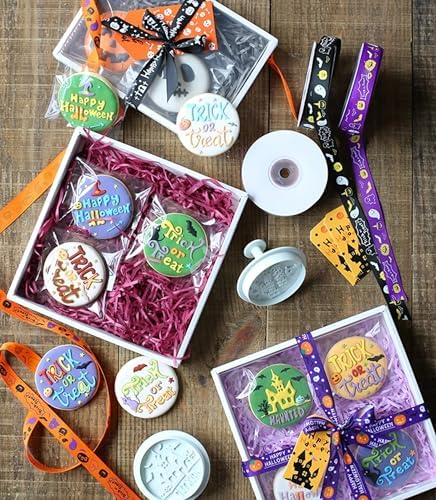 Halloween Cookie Stamp Press 4PCS Cookie Cutter Halloween Cookie Cutters Set Biscuit for DIY Halloween and Daily Baking