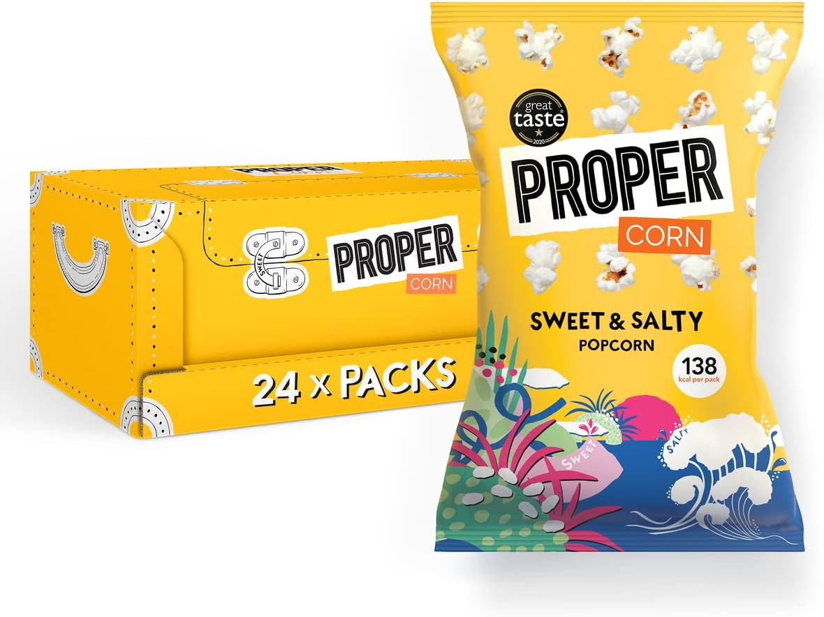 PROPERCORN Sweet & Salty Popcorn (Pack of 24)
