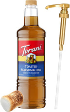 Torani Toasted Marshmallow Syrup 1 Liter Bottle with Pump Dispenser – Rich Coffee Flavoring Made with Pure Cane Sugar & Natural Flavors – Perfect for Lattes, Desserts & Beverages