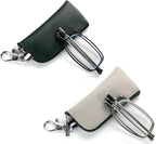 2 Pack Folding Reading Glasses for Men Women with Keychain Compact Bags Blue Light Blocking Portable Pocket Computer Readers,Black and Grey 2.5