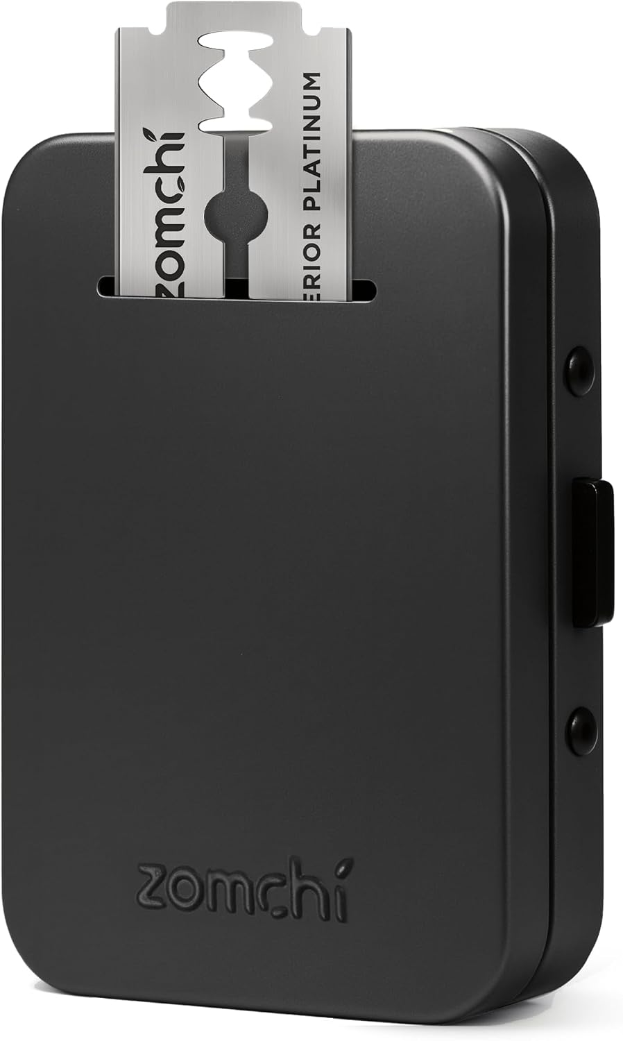ZOMCHI Razor Blade Bank for Used Double Edge Safety Razor Blades, Compact Disposal Container for Safe Storage and Travel (Matte Black)