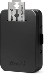 ZOMCHI Razor Blade Bank for Used Double Edge Safety Razor Blades, Compact Disposal Container for Safe Storage and Travel (Matte Black)
