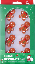 Sentovac 8 Pcs Christmas Gingerbread Man Icing Cake Decoration Edible Sprinkles DIY Candy Dessert For Cookie Cake Cupcake Topper Icing Frosting Vanlentine Halloween Christmas Decoration Supplies