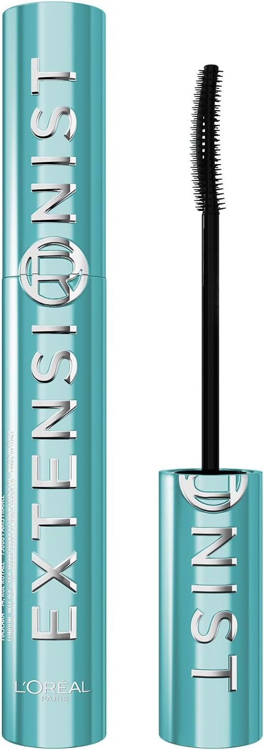 L'Oreal Paris Extensionist Waterproof Mascara, Lengthening, Volumizing, and Curling Formula For a Lash Extension Eye Makeup Look, Waterproof Black
