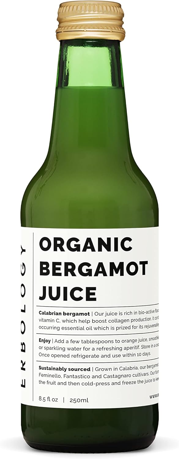 100% Organic Bergamot Juice 250ml (Box of 6) - Supports Collagen Production - Rich in Bioactive Flavonoids - Straight from Farm in Italy - Undiluted - No Added Sugar - Non-GMO
